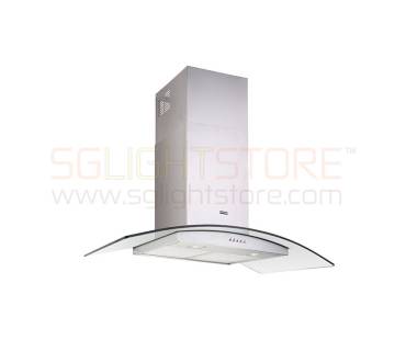 ECH 7111S Otimmo(by EuropAce) Deluxe Curve Glass Chimney Hood