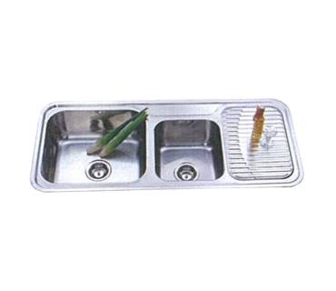 Monic i-1160 Stainless Steel Inset Mount Double Bowl with Drainer Kitchen Sink