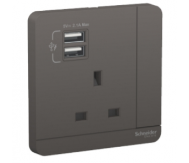 AvatarOn - E8315USB_DG_G2 13A 3P switched socket with 2 USB Charger 2A